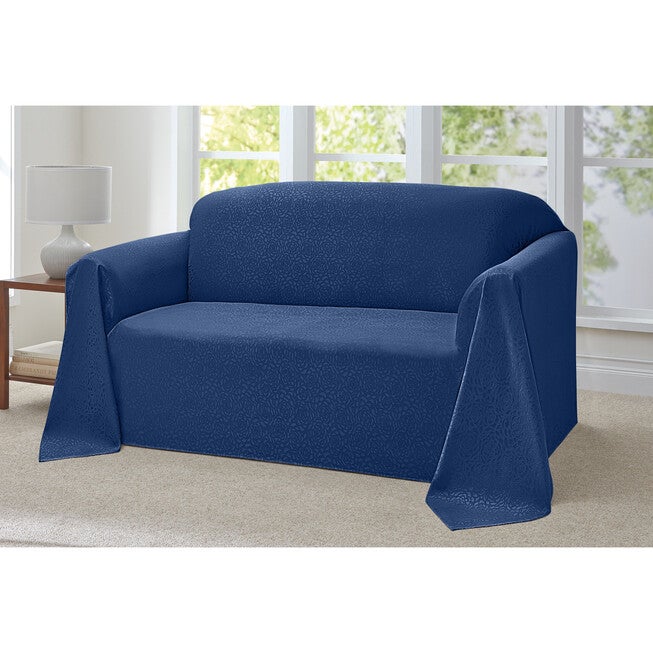 Rosanna Loveseat THROW COVER, BLUE, hi-res image number null