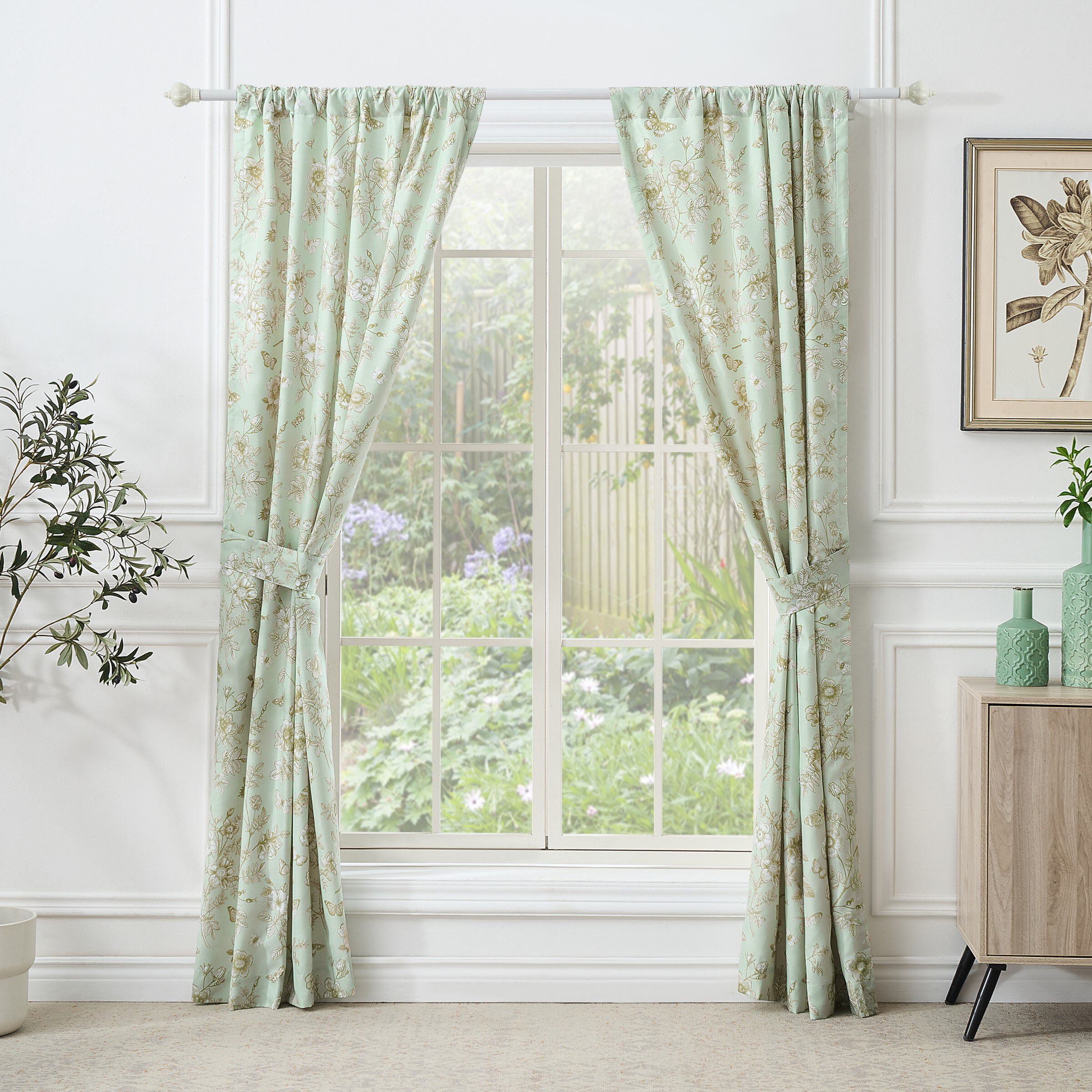 Greenland Home Fashions™ Olivia Window Curtain Panels, Set of 2, MINT, alternate image number 2