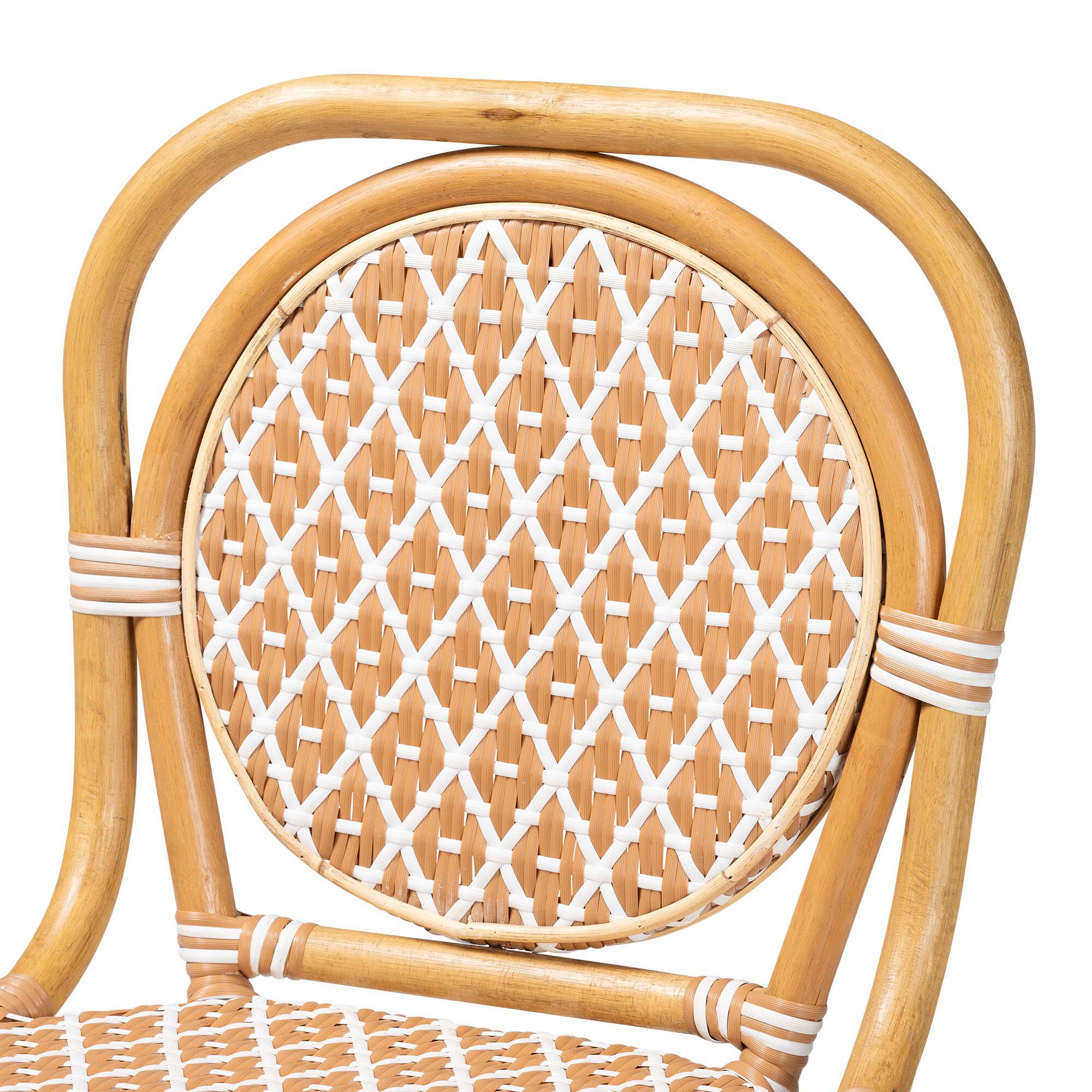 Mattie Rattan Bistro Counter Stool, Green, BEIGE, alternate image number 5