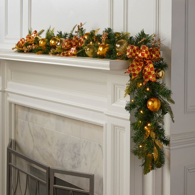 6' Pre-Lit Noelle Garland, GOLD BERRIES, hi-res image number null
