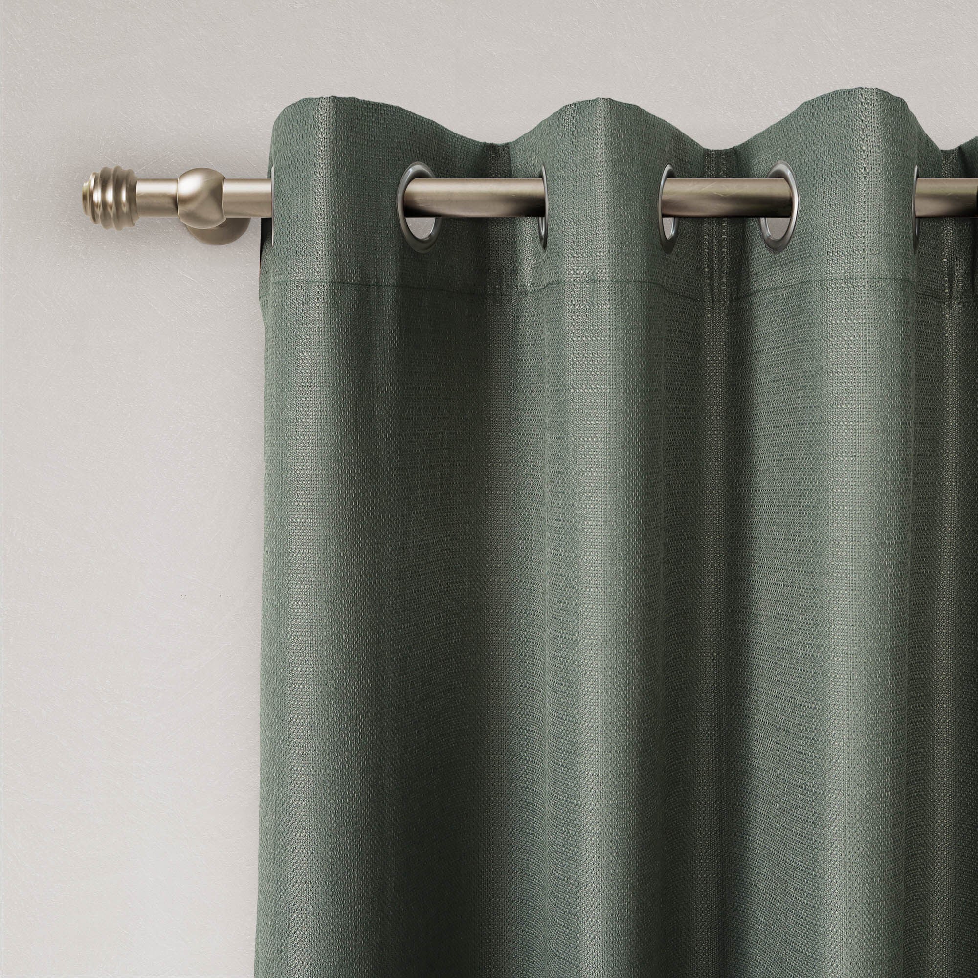 Textured Grid 100% Blackout Grommet Pair, OLIVE, alternate image number 2