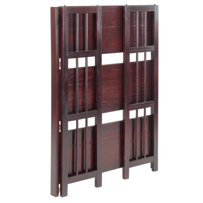 3-Shelf Folding Stackable Bookcase 27.5 inches Wide-Espresso, , alternate image number null