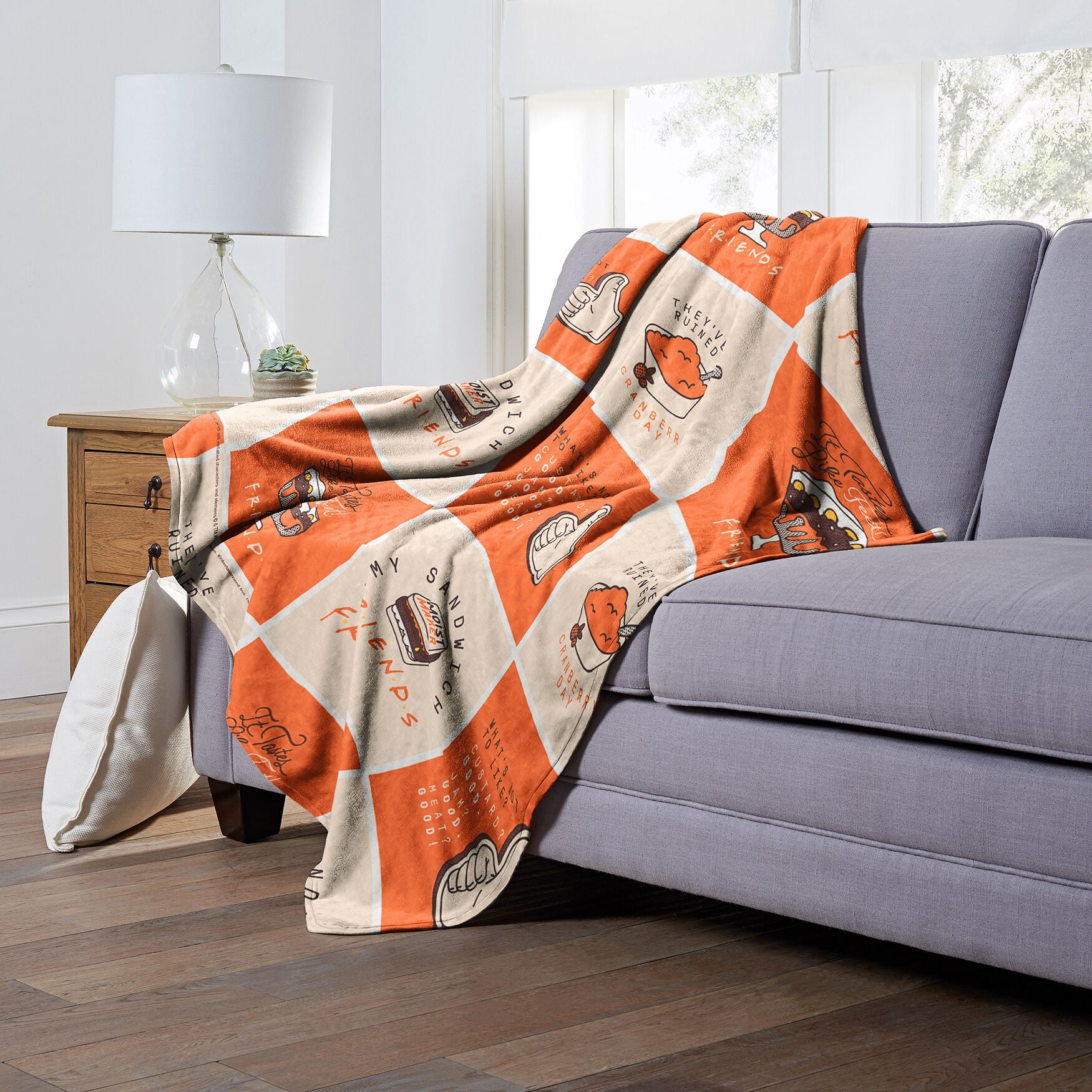 Wb Friends Friendsgiving Chaos Silk Touch Throw Blanket, , alternate image number 3