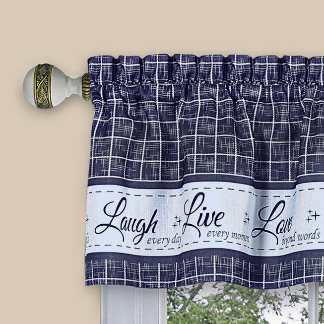 Live, Love, Laugh Window Curtain Tier Pair and Valance Set - 58x24, , alternate image number 12