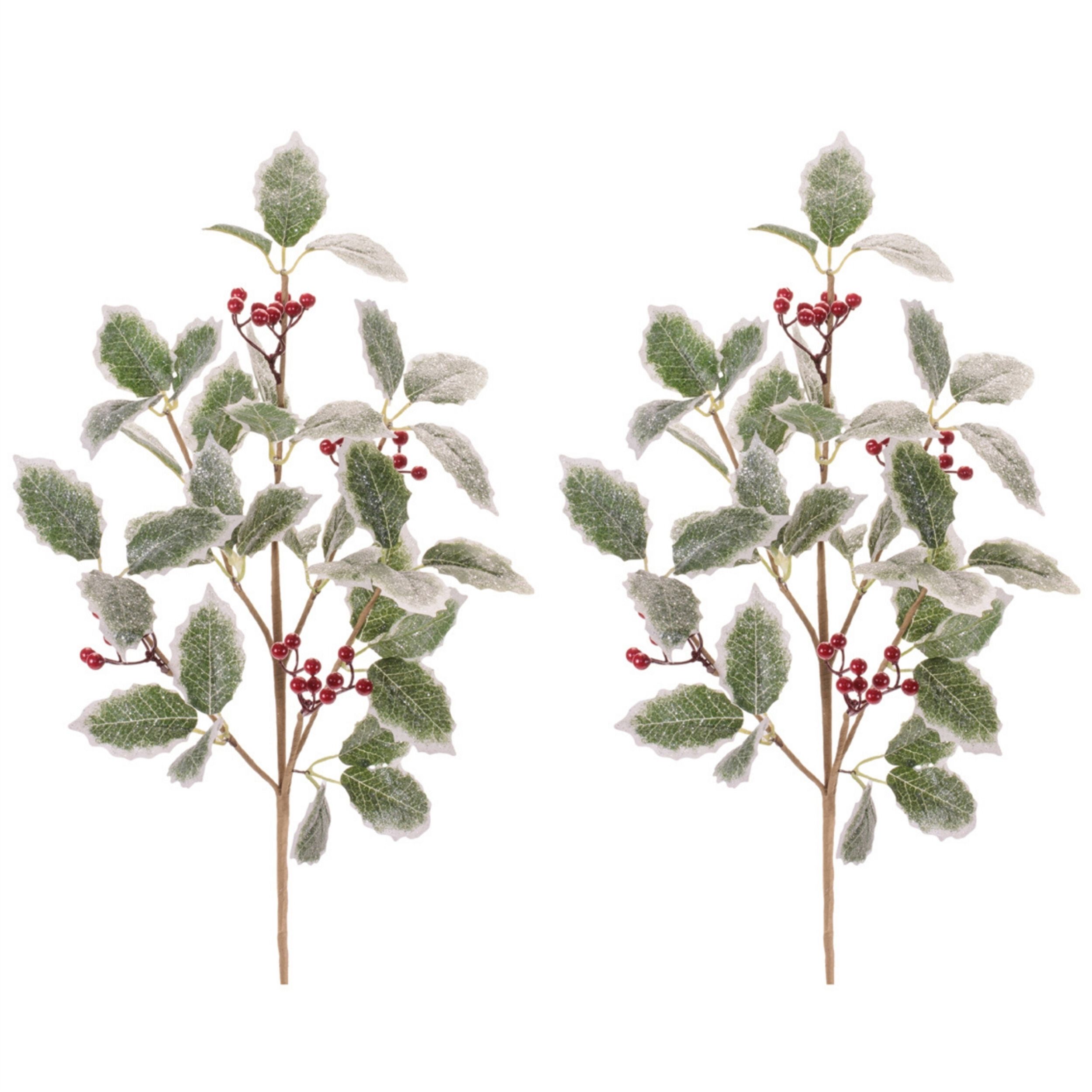 Holly Leaf and Berry Spray (Set of 2), GREEN RED, alternate image number 4