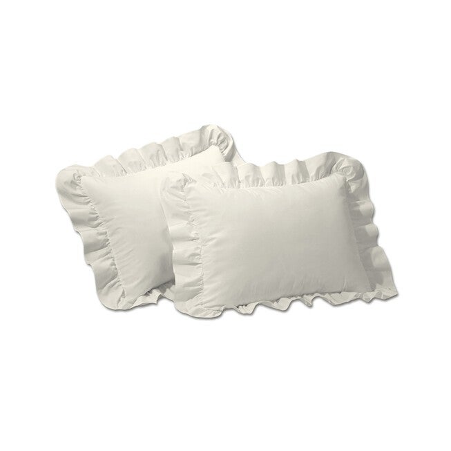 Fresh Ideas Ruffled 2-Pack Poplin Pillow Sham Set, , on-hover image number 1