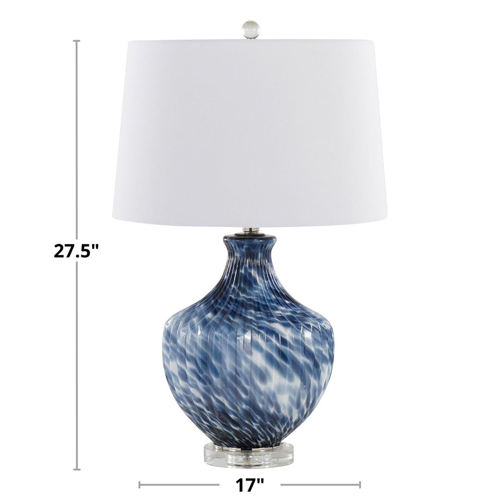 Lotus 27 inches Glass Table Lamp - Set Of 2, , alternate image number 4