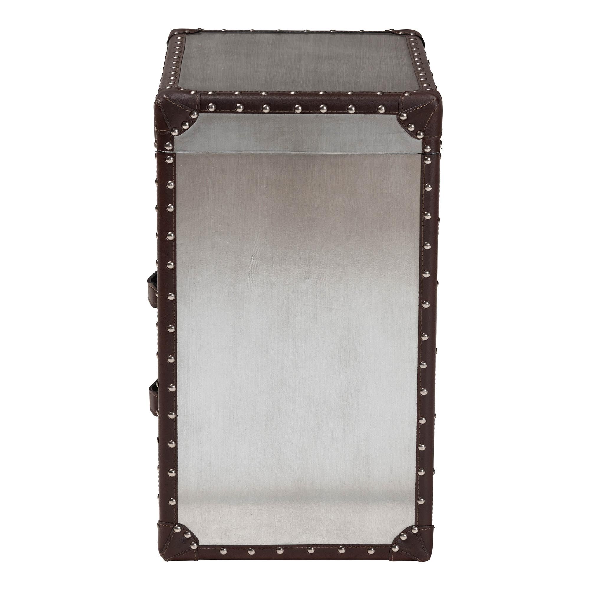 Calidore Vintage Silver Metal 2-Drawer End Table, SILVER, alternate image number 4