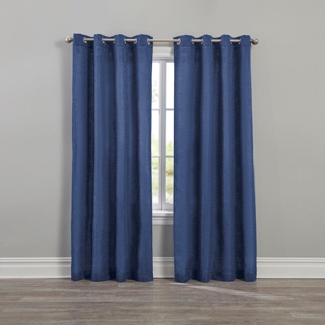 Textured Grommet Window Panel, DARK BLUE, hi-res image number null