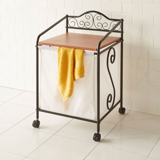 Scroll Rolling Hamper, BLACK, hi-res image number null