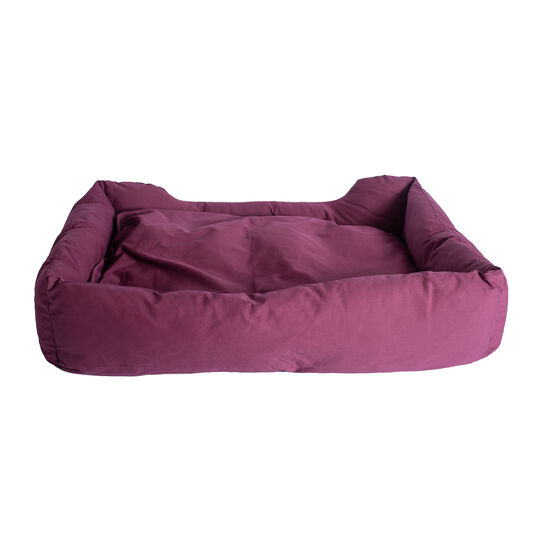 Bolstered Pet Dog Bed, Burgundy, Large, , alternate image number null