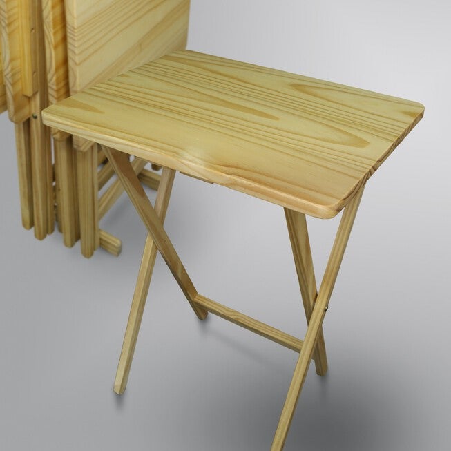 5pcs Tray Table Set-Natural, , alternate image number 9