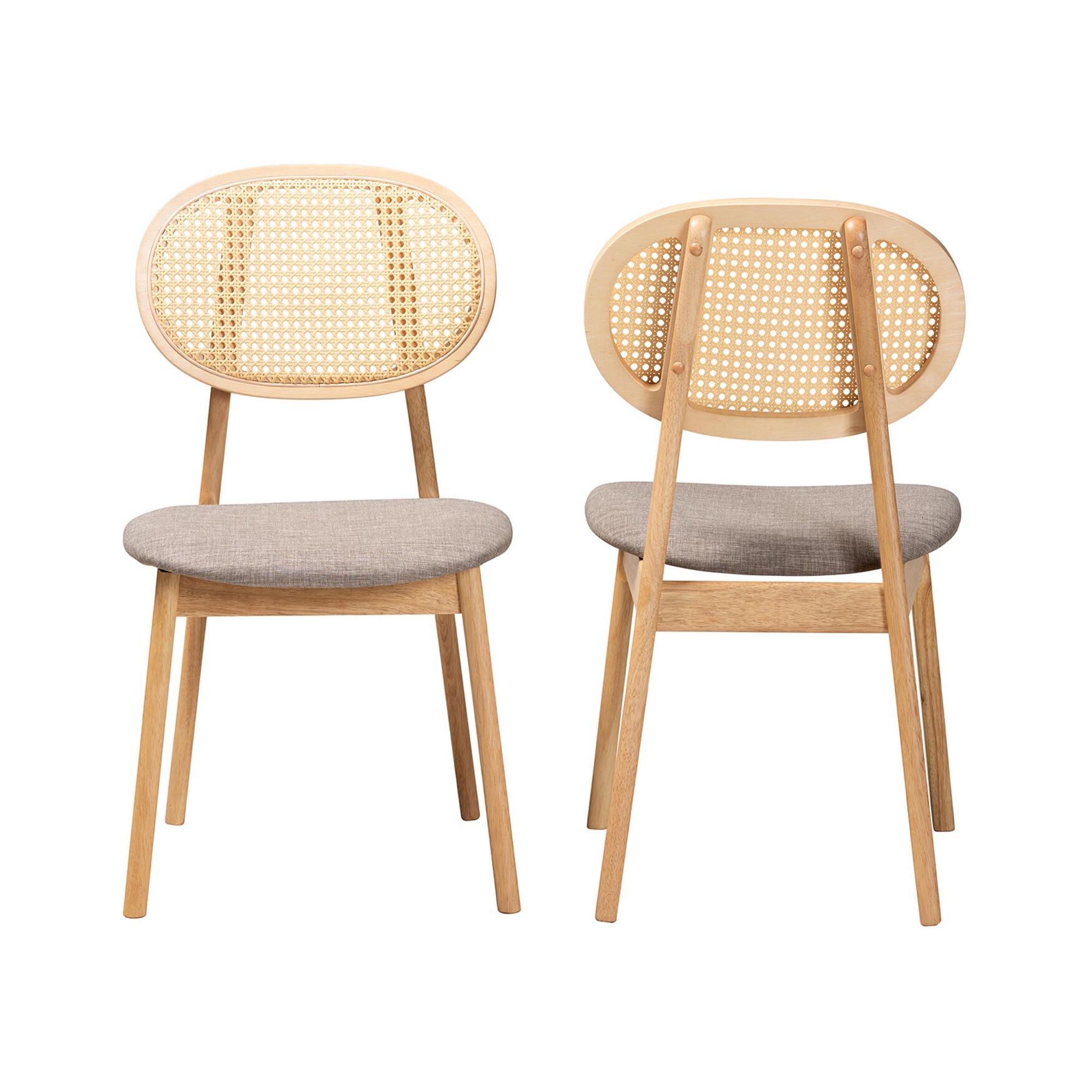 Darrion Mid-Century Modern Grey Fabric And Natural Oak Finished Wood 2-Piece Dining Chair Set, , alternate image number 8