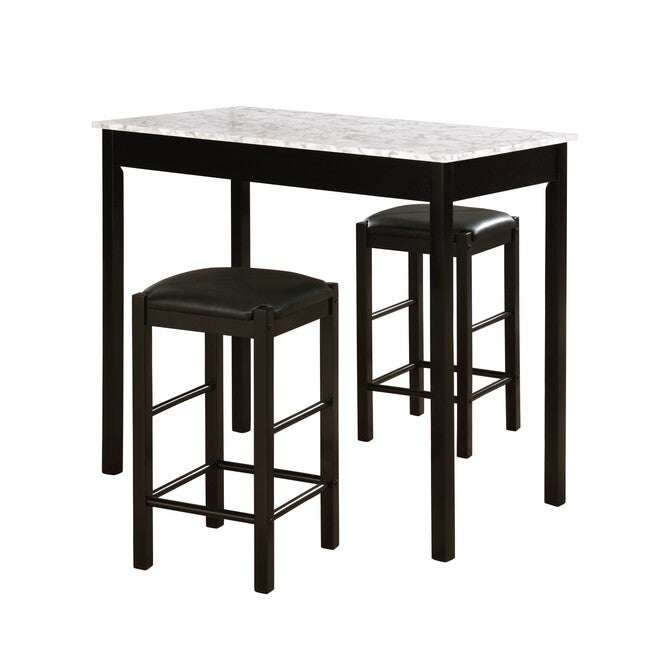 Lancer 3-Pc. Tavern Set, Faux Black Marble, BLACK, hi-res image number null