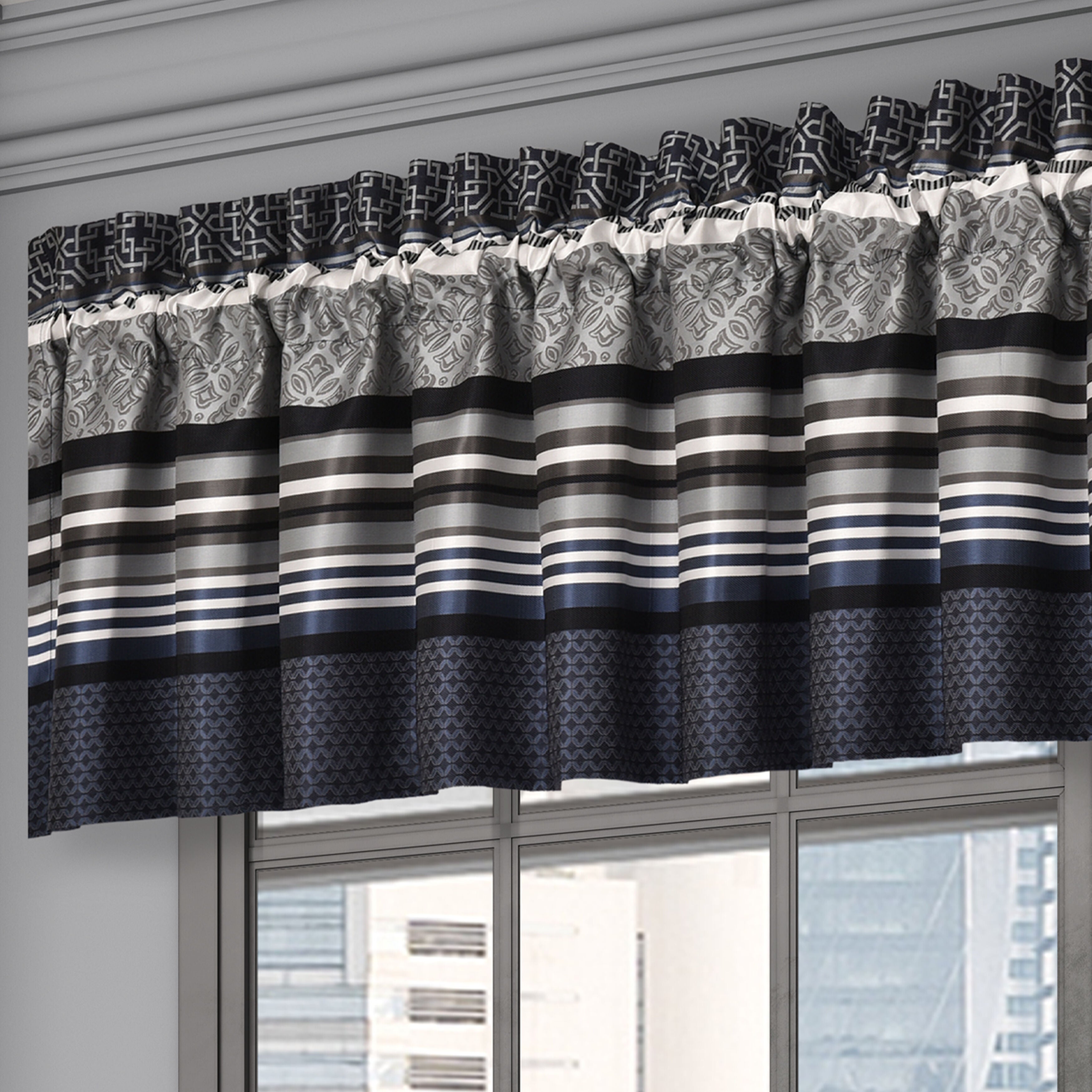 CARLISLE WINDOW STRAIGHT VALANCE, INDIGO, alternate image number 2
