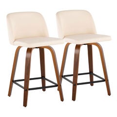 Toriano 24" Mid-Century Counter Stool - Set Of 2
