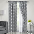 Bombay Double Layered Rod Pocket Window Curtain Panel, GREY, hi-res image number null