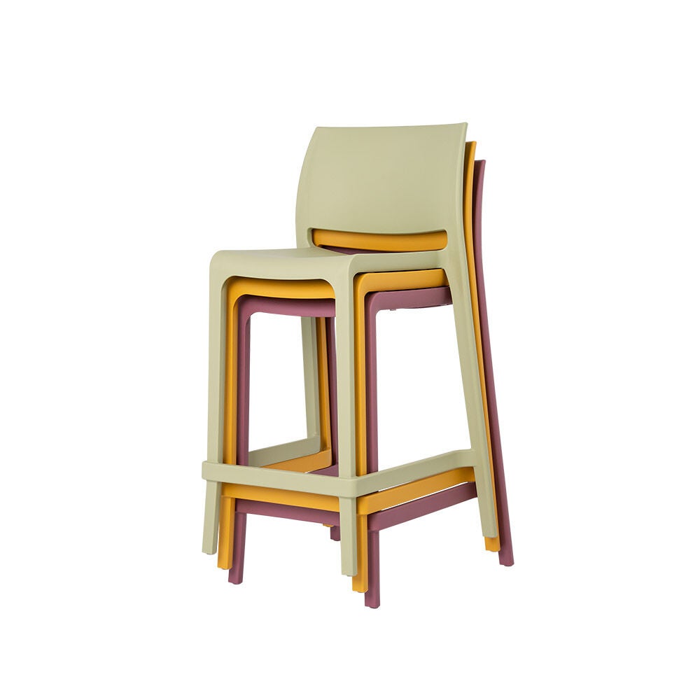 Set of 2 Sensilla Outdoor Stackable Counter Stools, WASABI GREEN, alternate image number 6