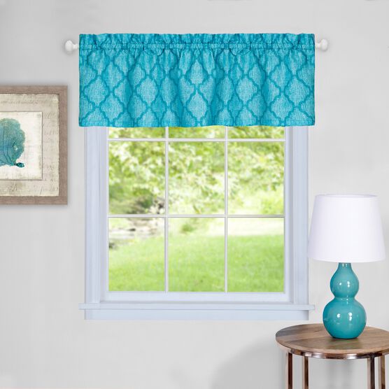 Colby Window Curtain Valance 58" x 14", TURQUOISE, hi-res image number null