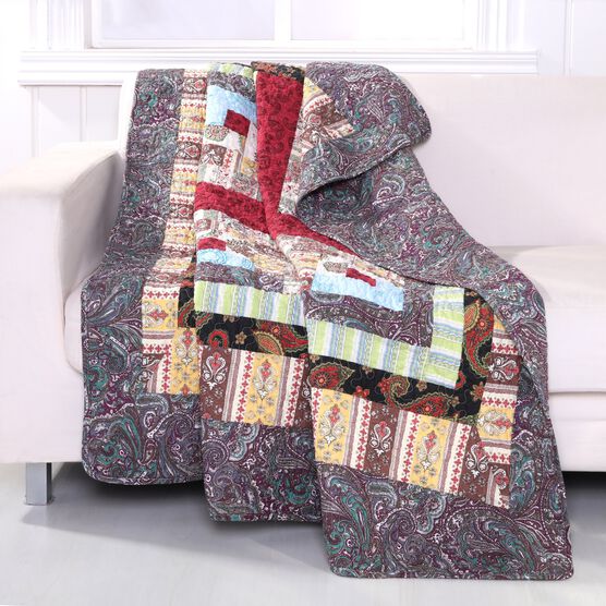 Colorado Lodge Quilted Patchwork Throw Blanket, MULTI, hi-res image number null