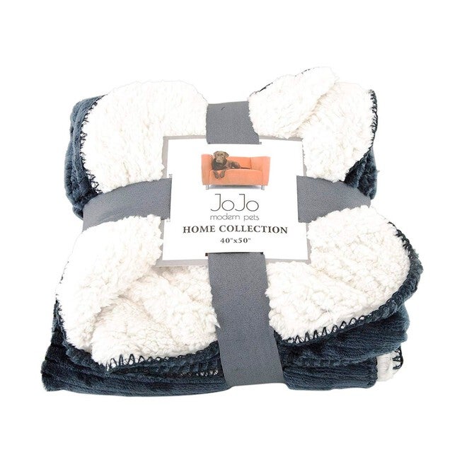 Luxury Pet Dog Blanket - Cozy Fleece and Sherpa Cover - Brown, GRAY, hi-res image number null