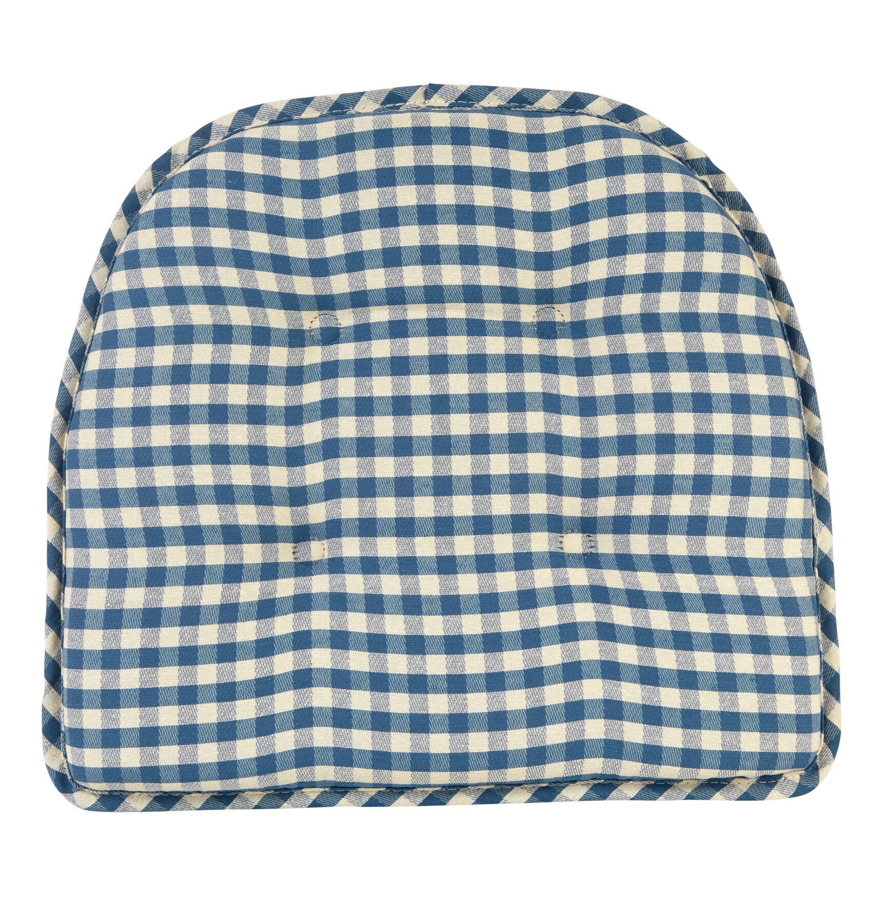 Gingham Gripper&reg; Chair Cushion, BLUE, hi-res image number 0