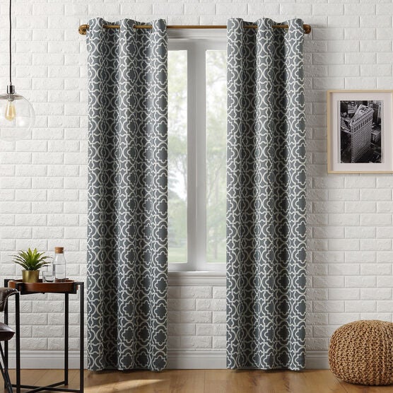 sun zero™ blackout barnett grommet panel, GREY, hi-res image number null