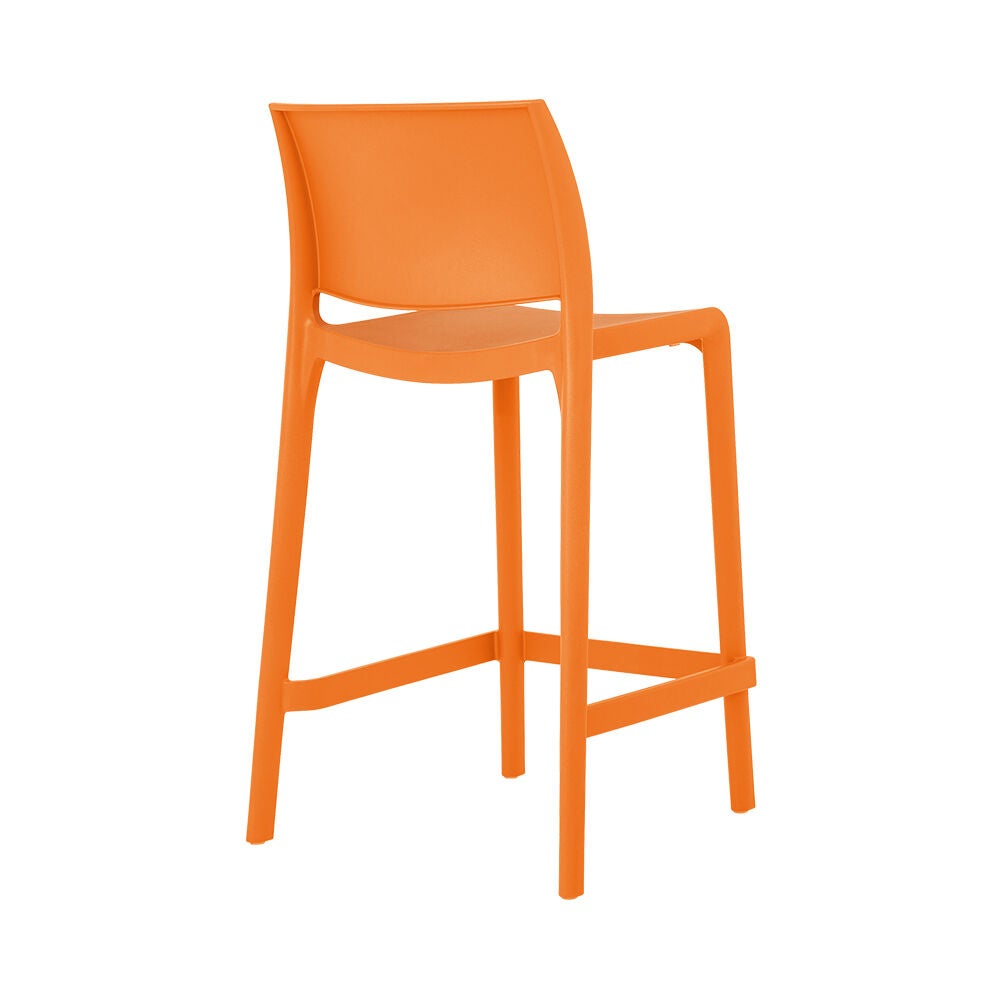 SET OF 2 SENSILLA OUTDOOR STACKABLE COUNTER STOOLS, ORANGE, alternate image number 3
