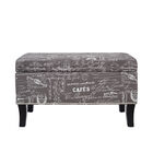 Stephanie Ottoman Grey Linen With Script, , on-hover image number null