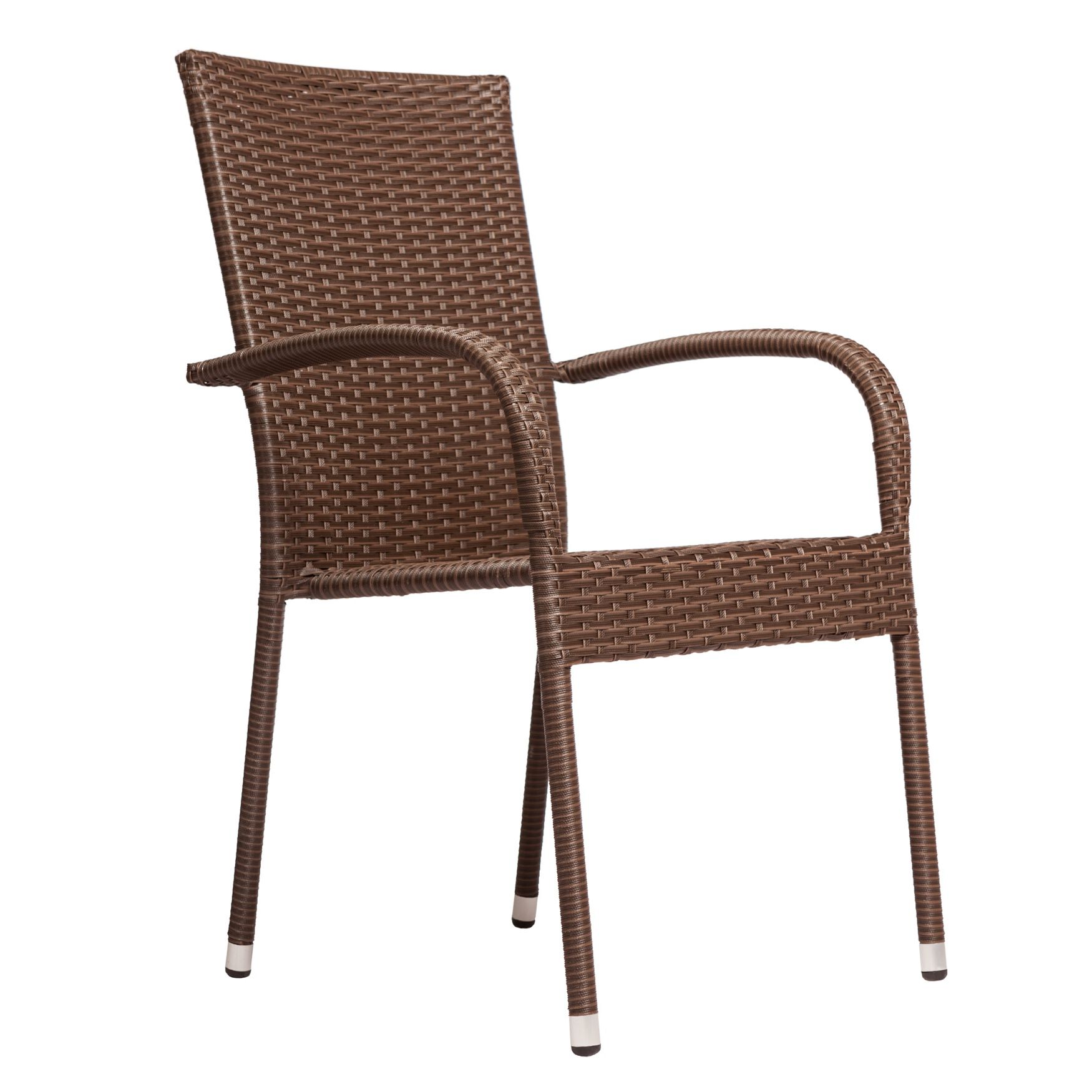 Morgan Outdoor Wicker Stacking Chair - Mocha - Set of 4, , alternate image number 2
