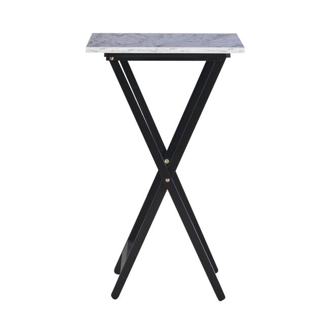 Jasper Tray Table Set White Faux Marble, , alternate image number null