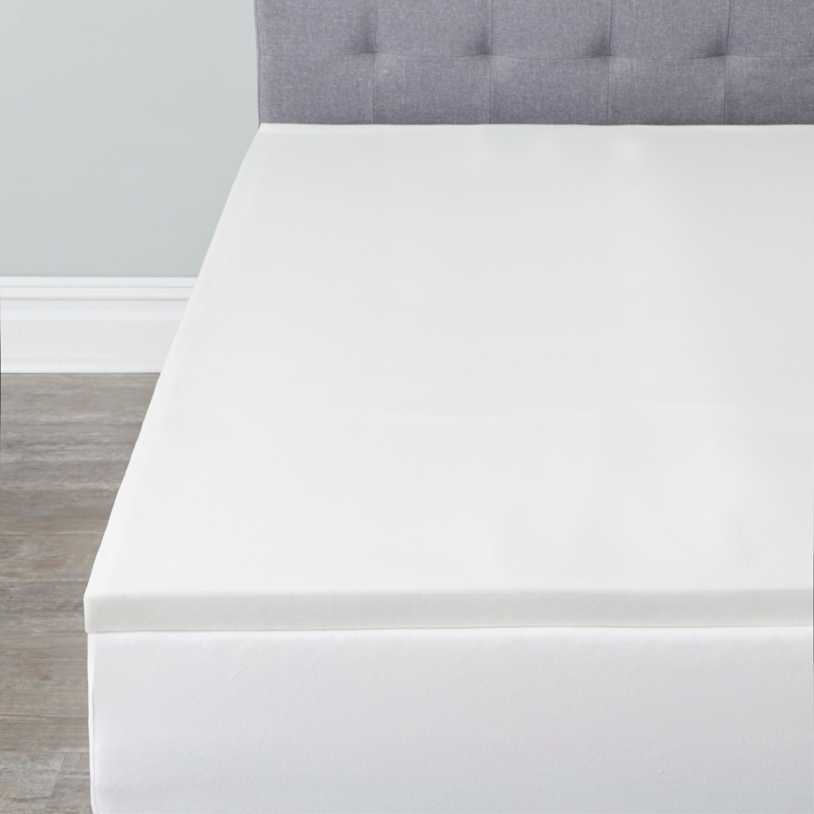 2 inches Memory Foam Mattress Topper with Cover, OFF WHITE, hi-res image number 0