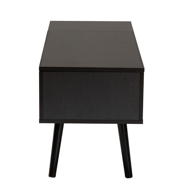 Roden Modern Two-Tone Black And Espresso Brown Finished Wood Coffee Table With Lift-Top Storage Compartment, , alternate image number null