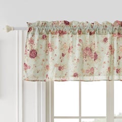 Antique Rose 100% Cotton Window Treatment Valance Curtains