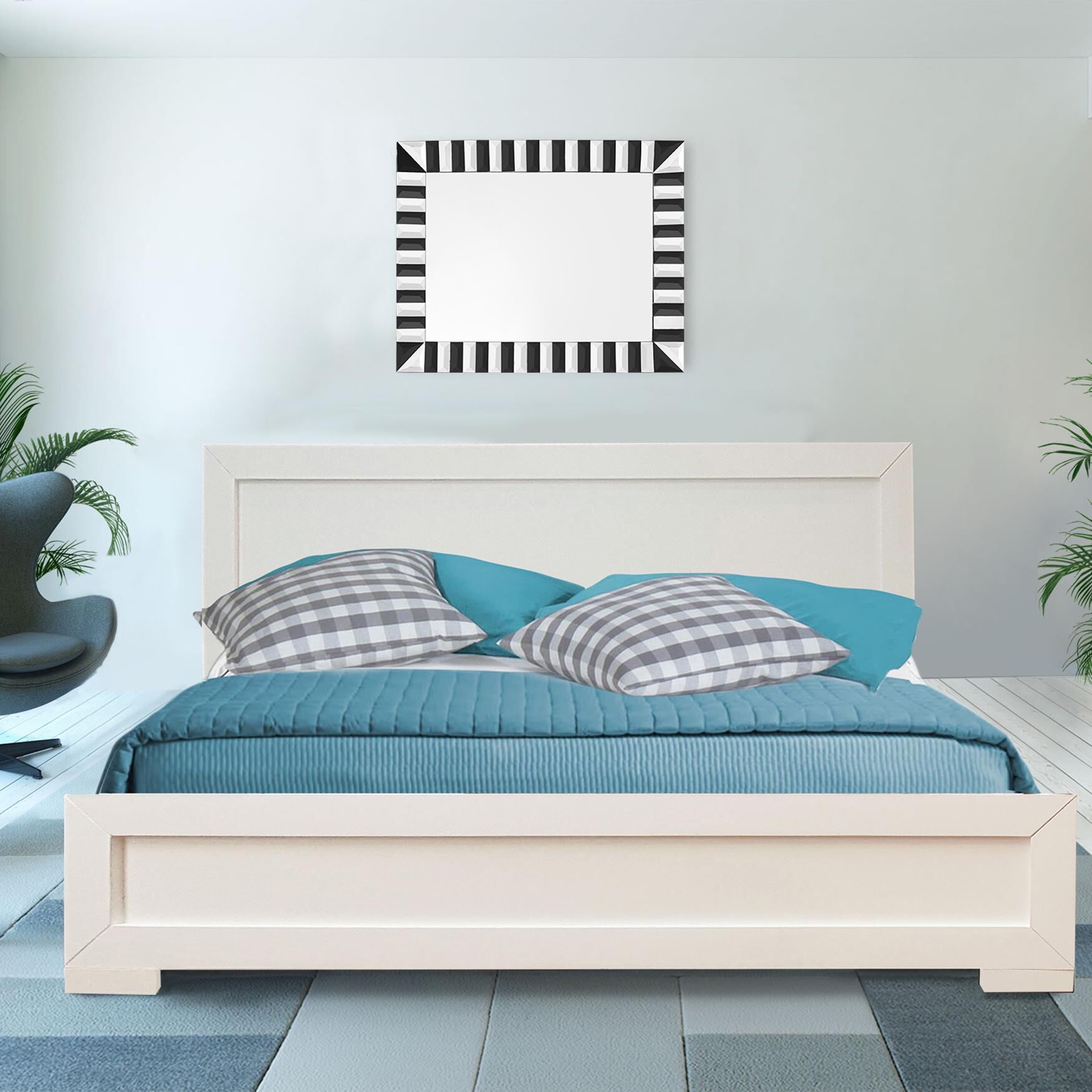 Oxford Platform Bed, WHITE, hi-res image number 0
