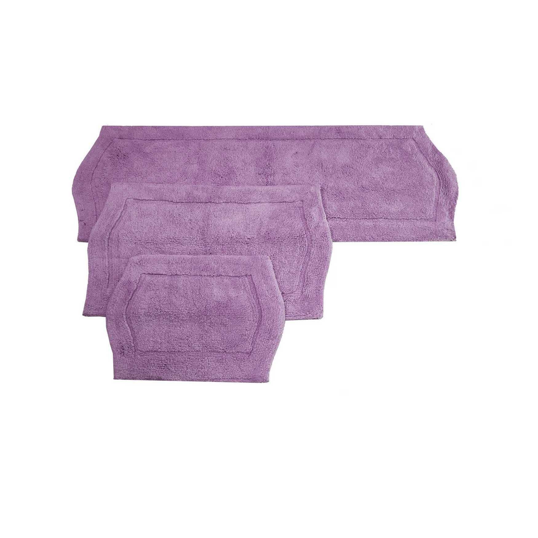 Waterford 3 Piece Set Bath Rug Collection, PURPLE, hi-res image number 0