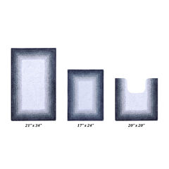 Torrent Border Bath Rug Mat, 3 Piece Set, (17" X 24" | 20" X 20" | 21" X 34")