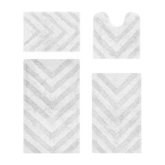 Hugo Collection 100% Cotton 4 Piece (17" X 24" | 20" X 20" | 21" X 34" | 24" X 40") Bath Rug Set