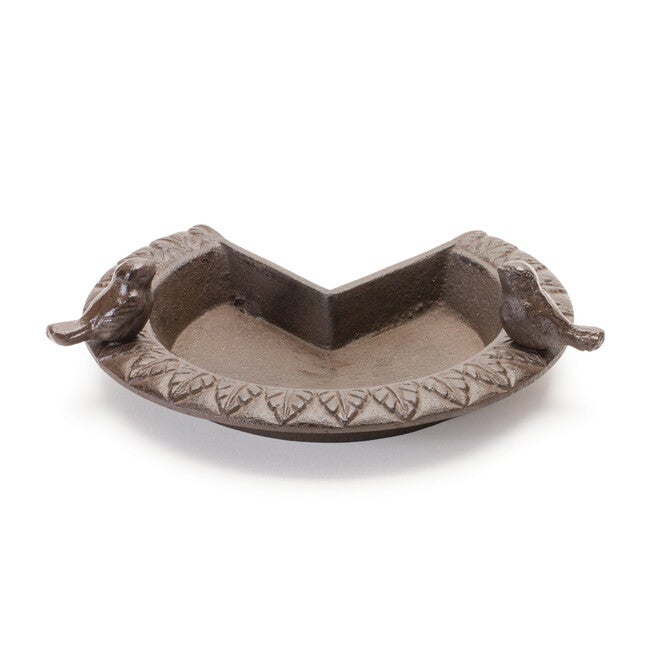 Corner Bird Feeder 8 inchesD X 2.5 inchesH Cast Iron, BROWN, hi-res image number null