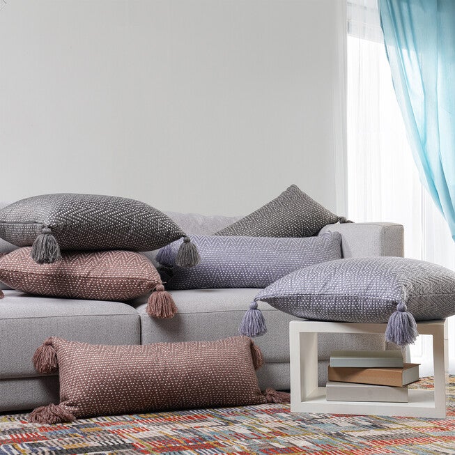 Herringbone Tassel Lumbar Pillow, , alternate image number 2