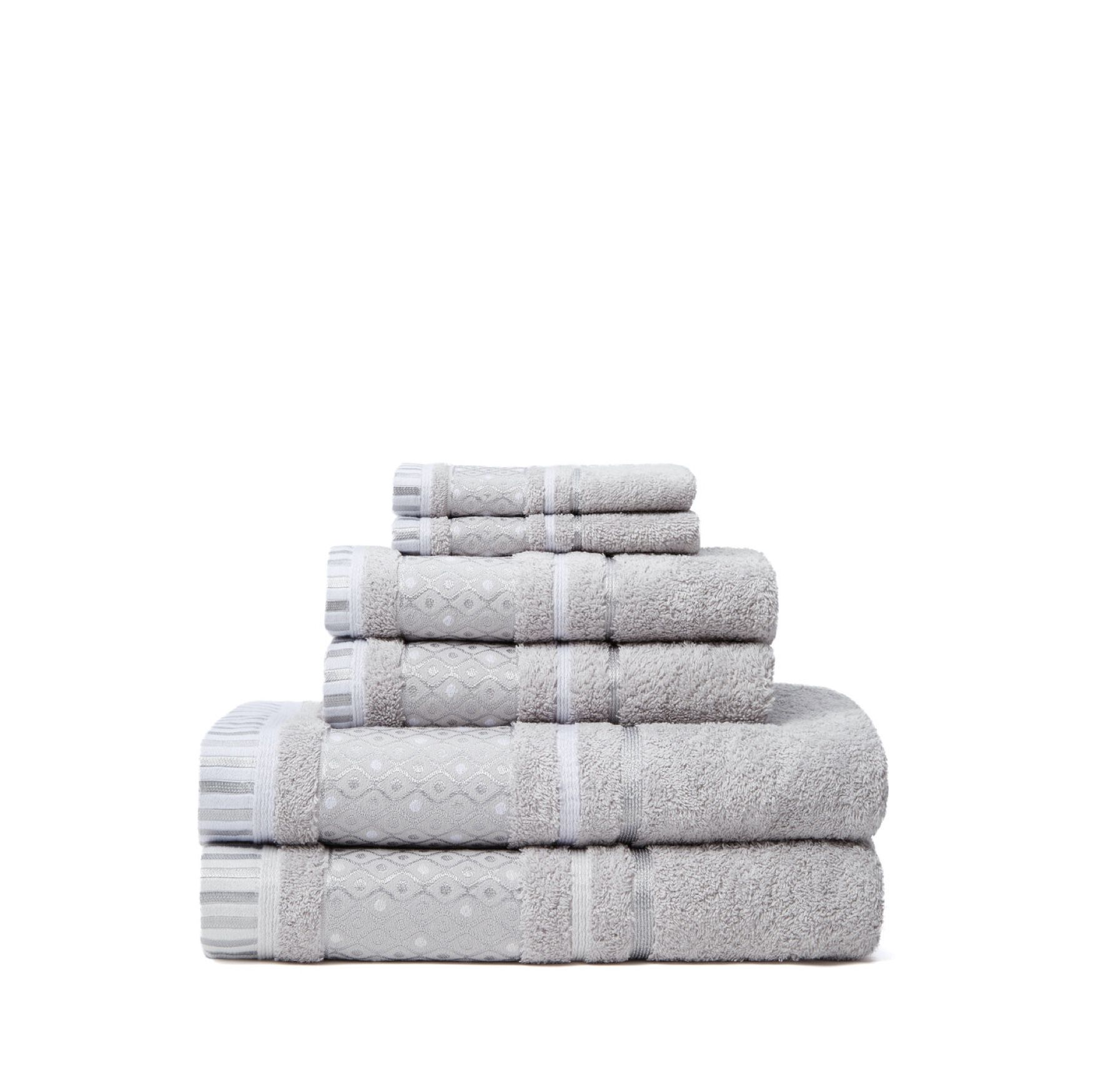 Balio 6-Pc. Towel Set, WHITE SILVER, hi-res image number 0