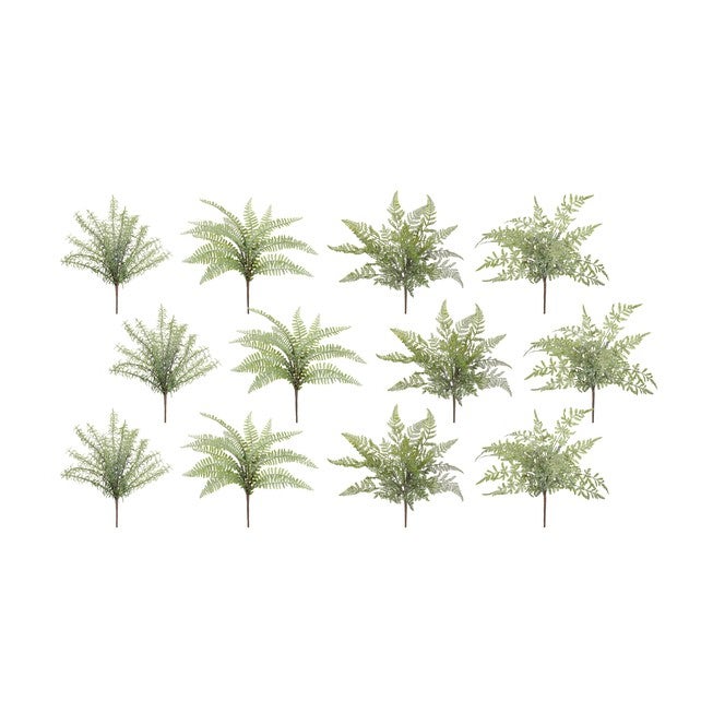 Assorted Fern Foliage Bush (Set of 12), GREEN/BROWN, hi-res image number null
