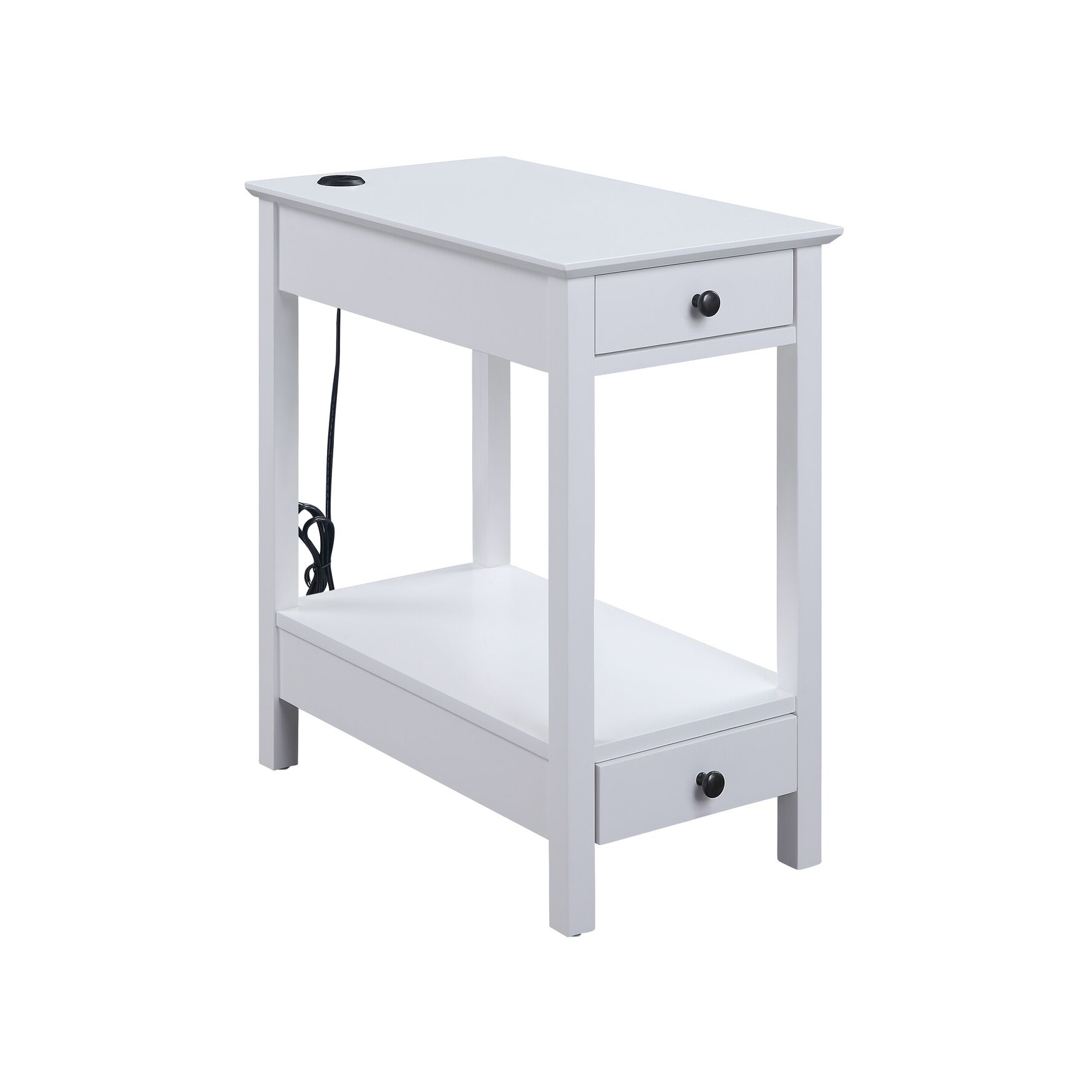 Accent Table (Usb Charging Dock), WHITE, hi-res image number 0