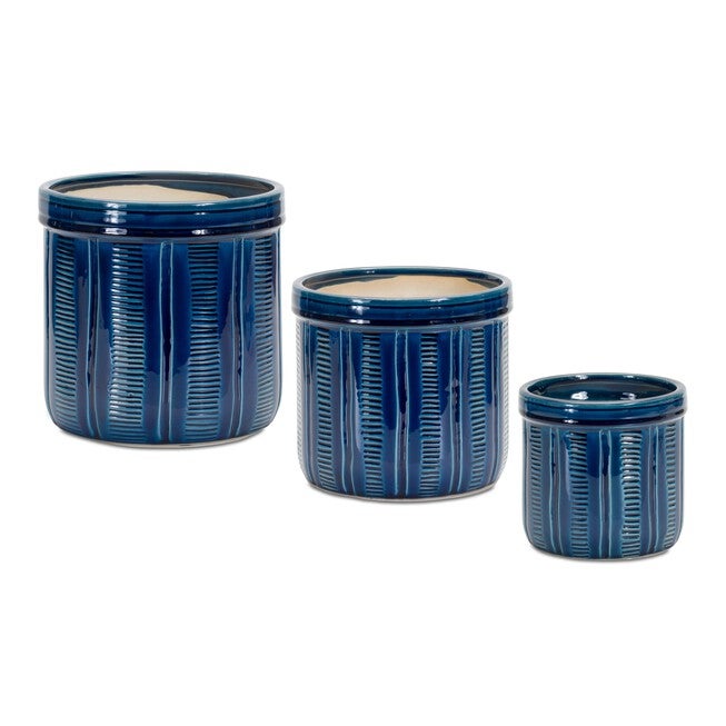 Container (Set of 3) 5 inchesH, 6 inchesH, 7.5 inchesH Terra Cotta, GREEN, hi-res image number 0