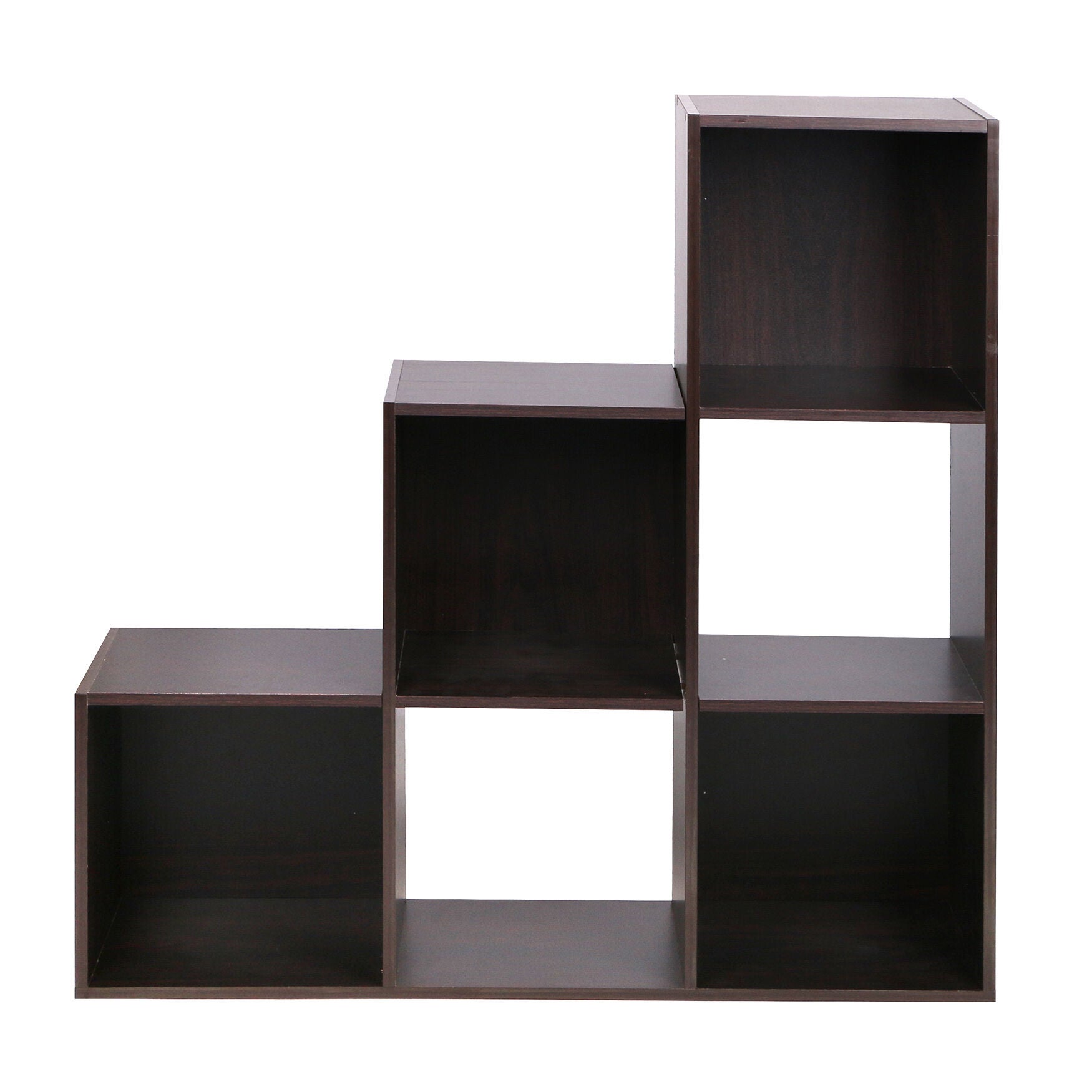 Fashionable Home Basics Open and Enclosed Tiered 6 Cube MDF Storage ...