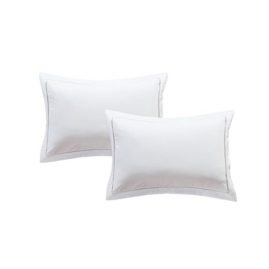 Luxury Hotel Hemstitch White Pillow Sham 2-Pack, WHITE, hi-res image number null