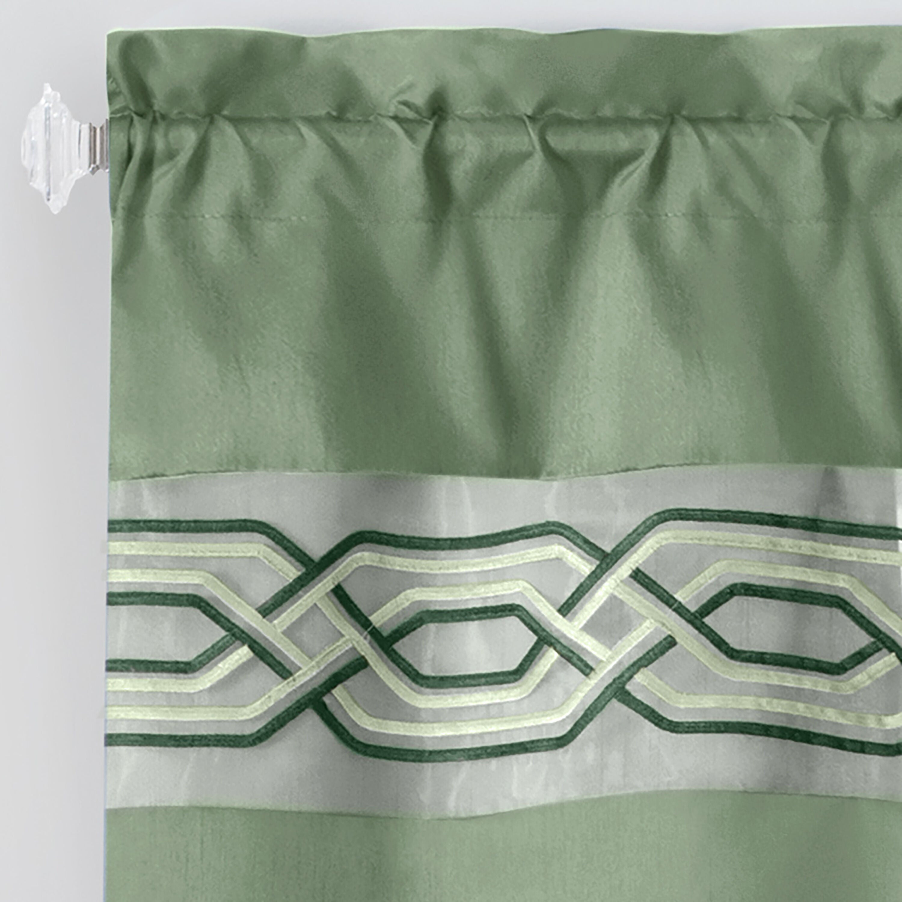 Paige Window Curtain Valance, GREEN, alternate image number 3