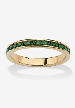 Yellow Gold Plated Simulated Birthstone Eternity Ring