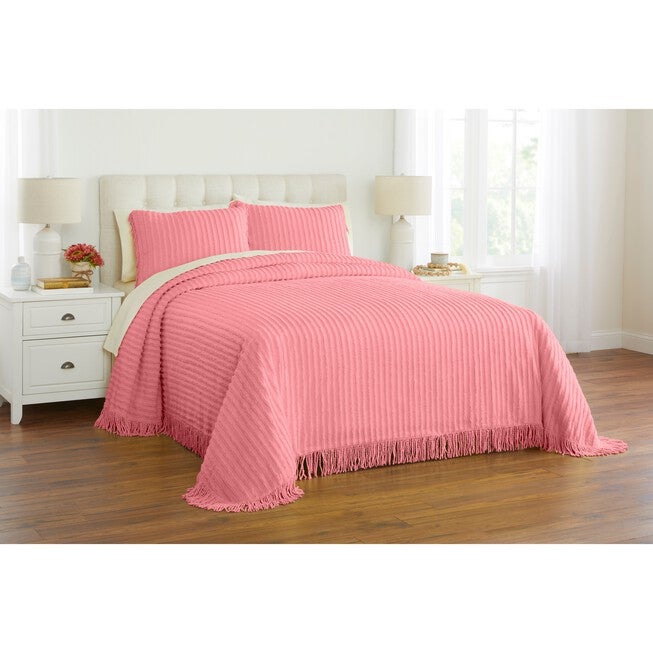 Chenille Bedspread, FLAMINGO PINK, hi-res image number null