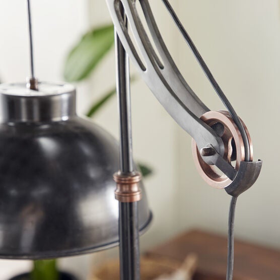 Black Metal Industrial Floor Lamp, , alternate image number null